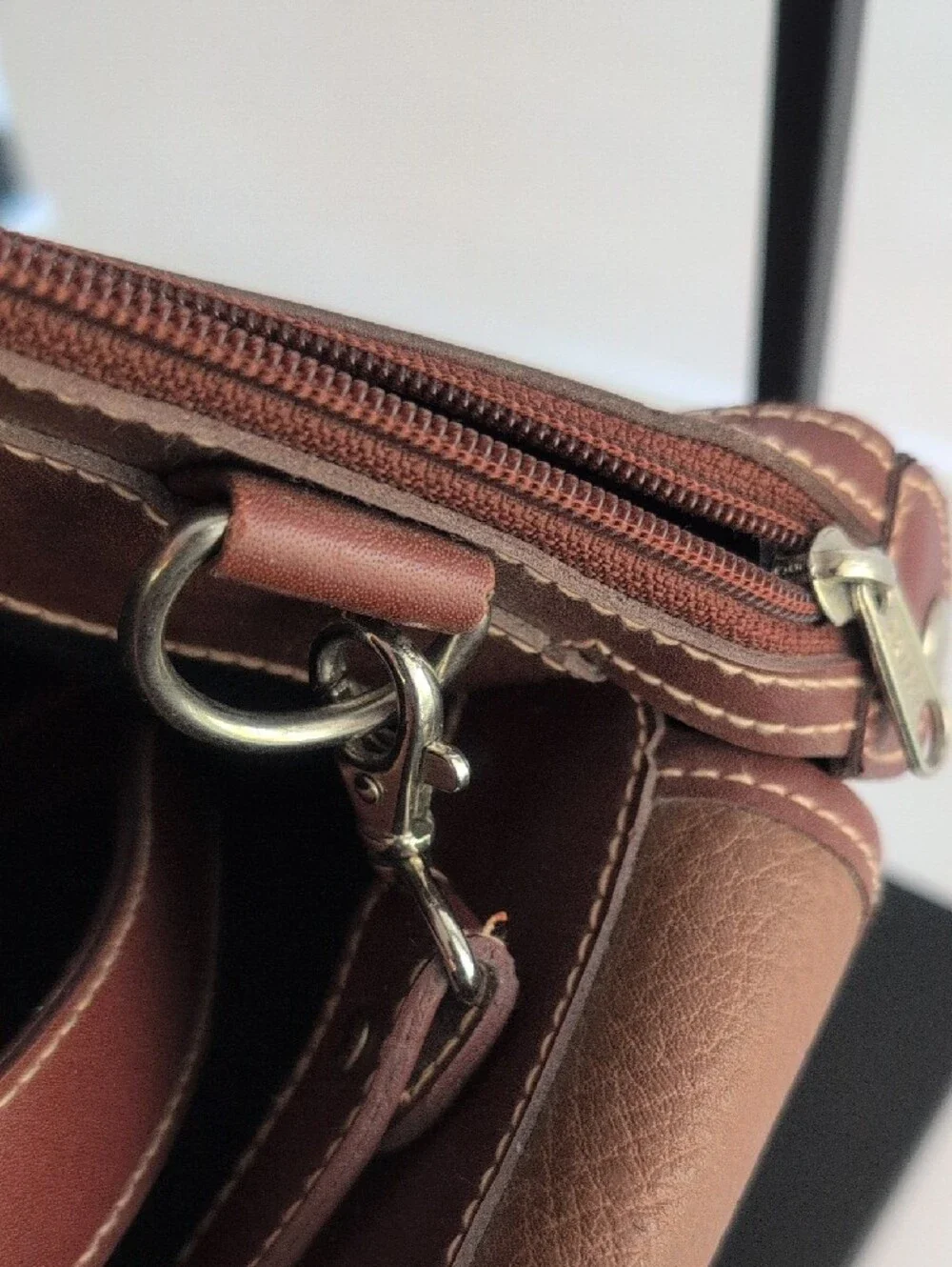 Vintage 90s Esprit Brown Laptop Bag with Shoulder Strap